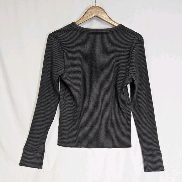 Aerie Dark Gray Fireside Long Sleeve Henley Notch V-neck T-Shirt Size XL NWT - Picture 4 of 8